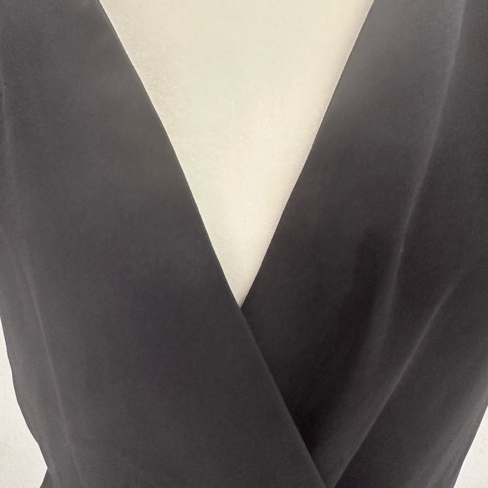 Bella D. Black Ruffle Sleeve Wrap Blouse NWOT - Picture 4 of 7